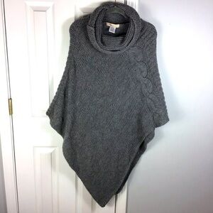 LINEAMAGLIA ACRYLIC WOOL ALPACA BLEND COWL NECK PONCHO WOMEN'S ONE SIZE FITS ALL